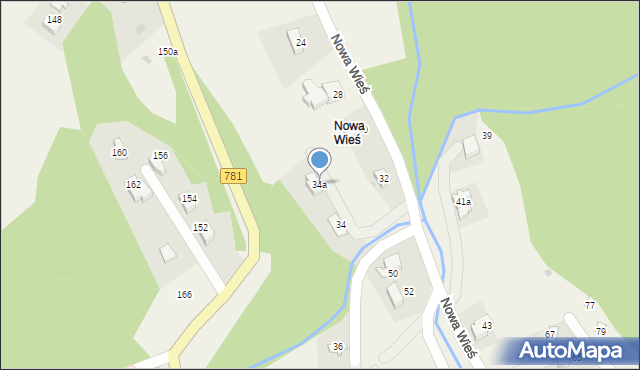 Targanice, Nowa Wieś, 34a, mapa Targanice