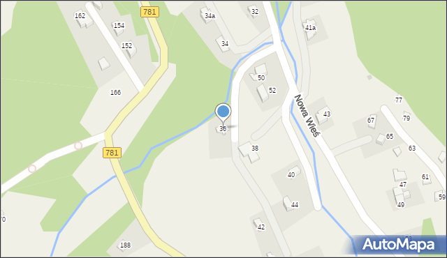 Targanice, Nowa Wieś, 36, mapa Targanice