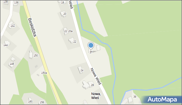 Targanice, Nowa Wieś, 37, mapa Targanice