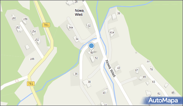 Targanice, Nowa Wieś, 50, mapa Targanice