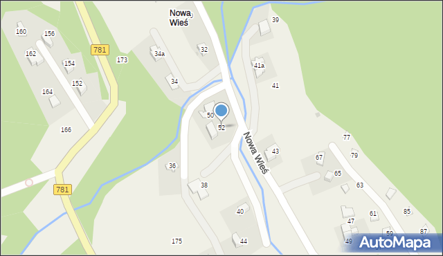 Targanice, Nowa Wieś, 52, mapa Targanice
