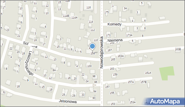 Tarnów, Nowodąbrowska, 104, mapa Tarnów