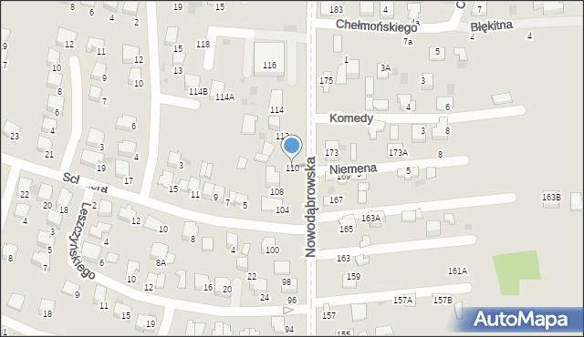 Tarnów, Nowodąbrowska, 110, mapa Tarnów