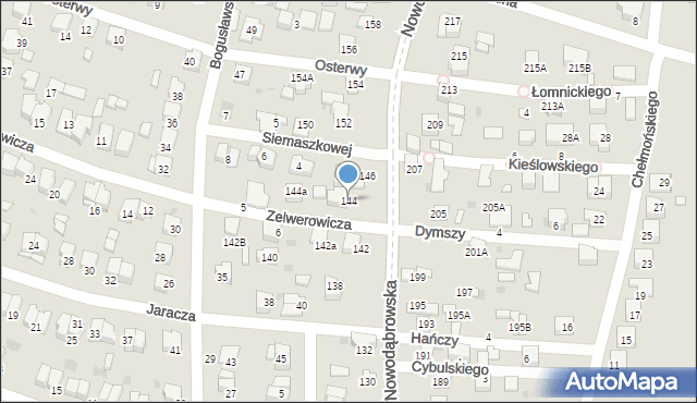 Tarnów, Nowodąbrowska, 144, mapa Tarnów