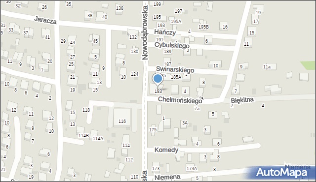 Tarnów, Nowodąbrowska, 183, mapa Tarnów