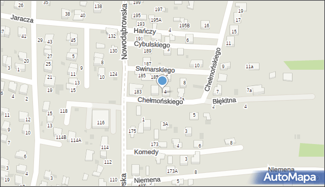 Tarnów, Nowodąbrowska, 183A, mapa Tarnów