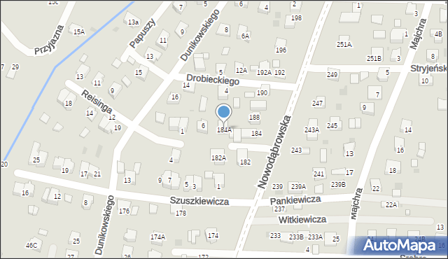 Tarnów, Nowodąbrowska, 184A, mapa Tarnów