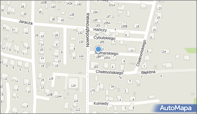 Tarnów, Nowodąbrowska, 185, mapa Tarnów