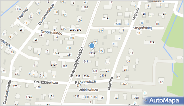 Tarnów, Nowodąbrowska, 243A, mapa Tarnów