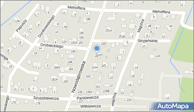 Tarnów, Nowodąbrowska, 247, mapa Tarnów