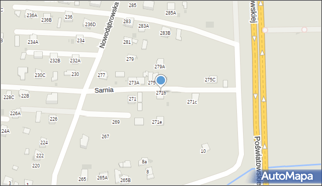 Tarnów, Nowodąbrowska, 271b, mapa Tarnów