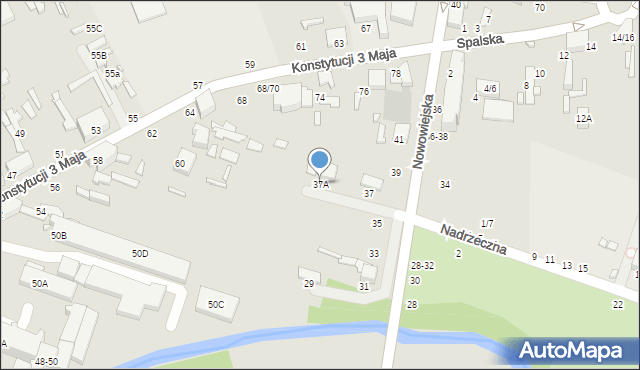 Tomaszów Mazowiecki, Nowowiejska, 37A, mapa Tomaszów Mazowiecki