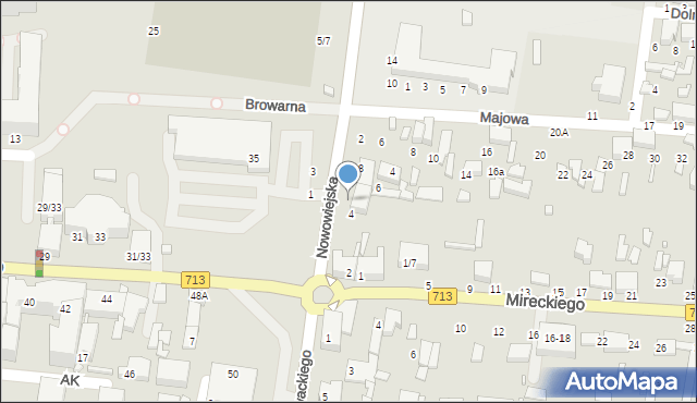 Tomaszów Mazowiecki, Nowowiejska, 4/6, mapa Tomaszów Mazowiecki