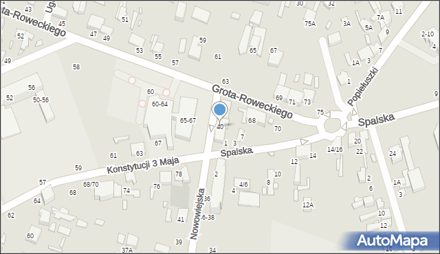 Tomaszów Mazowiecki, Nowowiejska, 40, mapa Tomaszów Mazowiecki