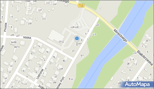 Tomaszów Mazowiecki, Nowy Port, 12, mapa Tomaszów Mazowiecki