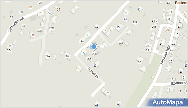 Trzebinia, Norwida Cypriana Kamila, 23a, mapa Trzebinia