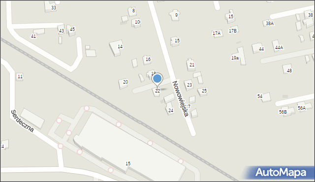 Tychy, Nowowiejska, 22, mapa Tychów