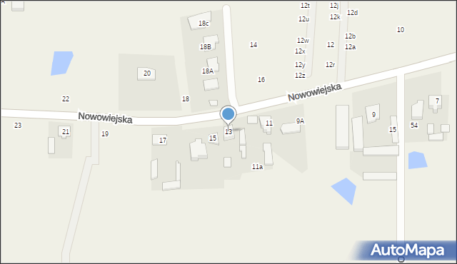 Umiastów, Nowowiejska, 13, mapa Umiastów