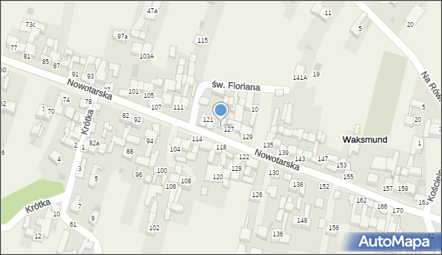 Waksmund, Nowotarska, 125, mapa Waksmund