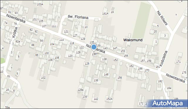 Waksmund, Nowotarska, 130, mapa Waksmund