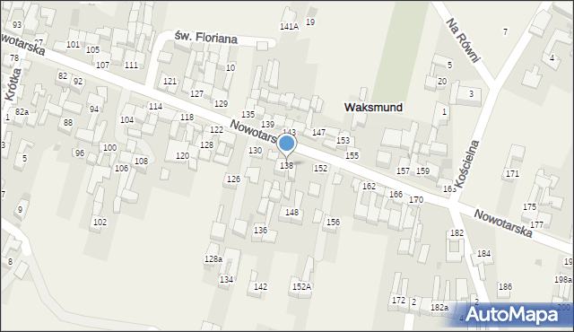 Waksmund, Nowotarska, 138, mapa Waksmund