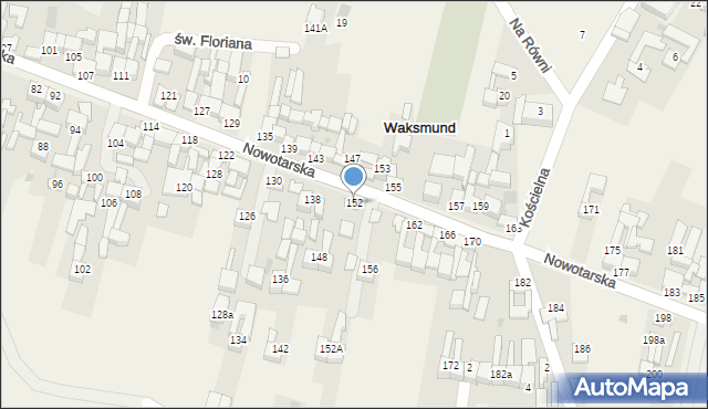 Waksmund, Nowotarska, 152, mapa Waksmund