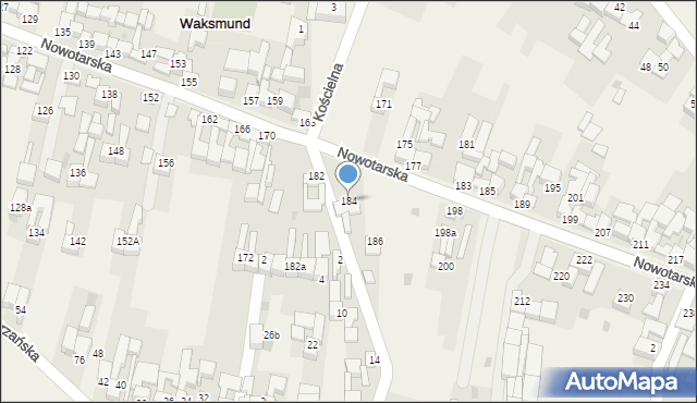 Waksmund, Nowotarska, 184, mapa Waksmund