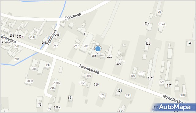 Waksmund, Nowotarska, 289, mapa Waksmund