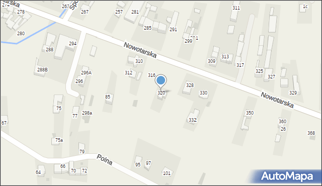 Waksmund, Nowotarska, 320, mapa Waksmund