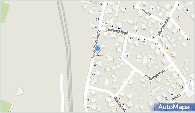 Warka, Nowakowskiego Feliksa, 17, mapa Warka