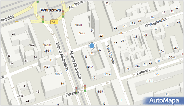 Warszawa, Nowogrodzka, 31, mapa Warszawy