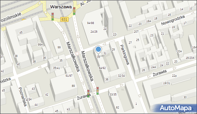 Warszawa, Nowogrodzka, 33, mapa Warszawy
