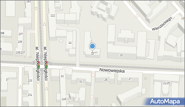 Warszawa, Nowowiejska, 22, mapa Warszawy
