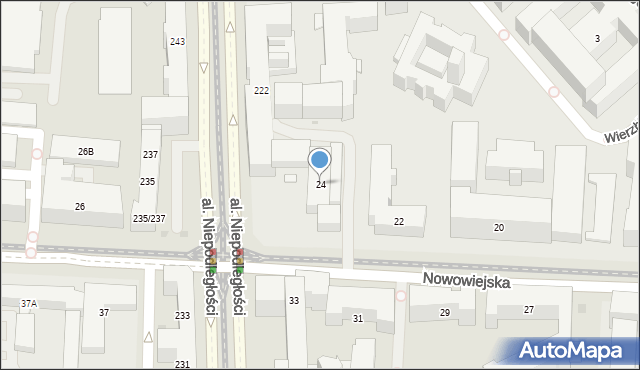 Warszawa, Nowowiejska, 24, mapa Warszawy