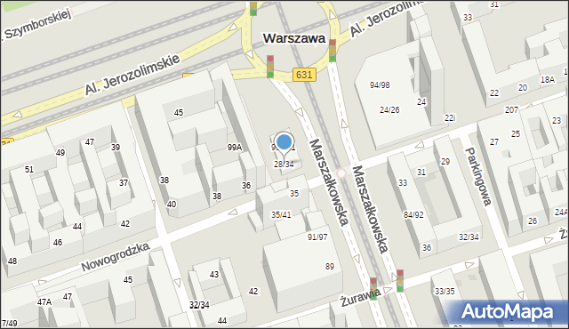 Warszawa, Nowogrodzka, 28/34, mapa Warszawy