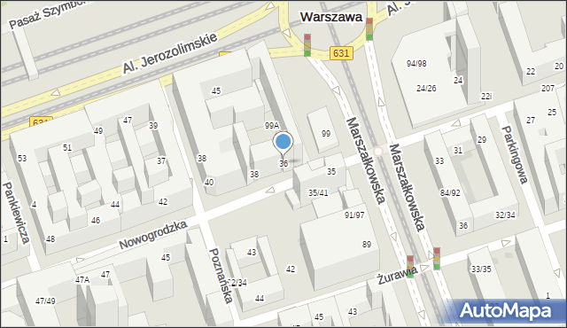 Warszawa, Nowogrodzka, 36, mapa Warszawy
