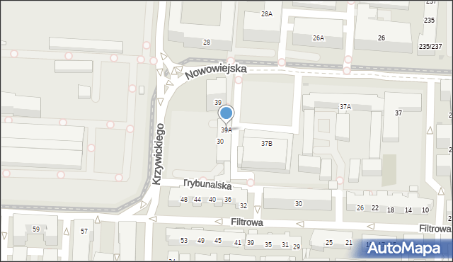 Warszawa, Nowowiejska, 39A, mapa Warszawy