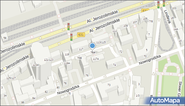 Warszawa, Nowogrodzka, 76A, mapa Warszawy