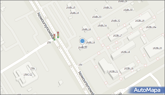 Warszawa, Nowoursynowska, 164BL20, mapa Warszawy