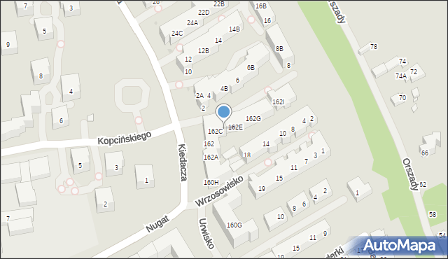 Warszawa, Nowoursynowska, 162D, mapa Warszawy