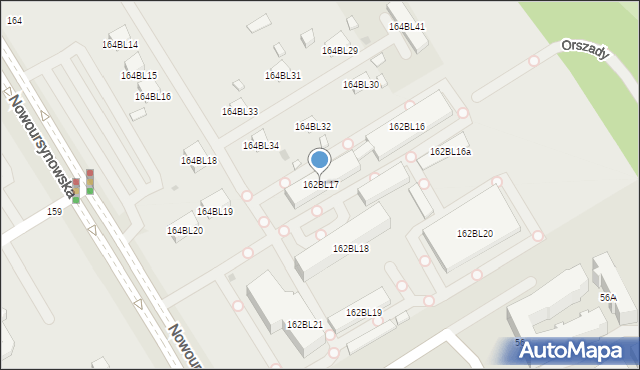 Warszawa, Nowoursynowska, 162BL17, mapa Warszawy