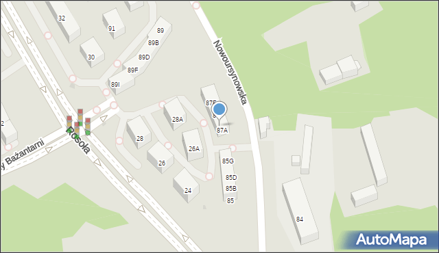 Warszawa, Nowoursynowska, 87B, mapa Warszawy