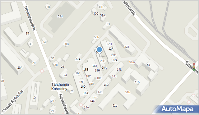 Warszawa, Nowodworska, 20D, mapa Warszawy