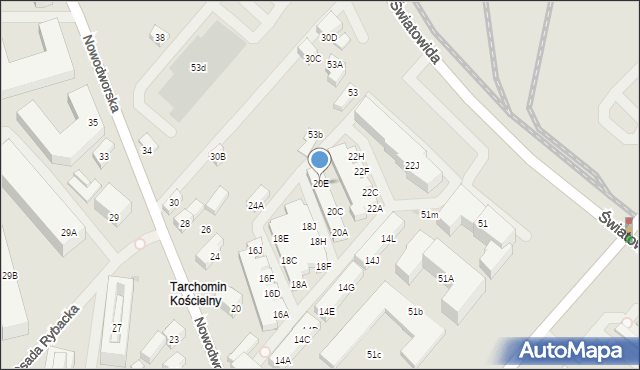 Warszawa, Nowodworska, 20E, mapa Warszawy