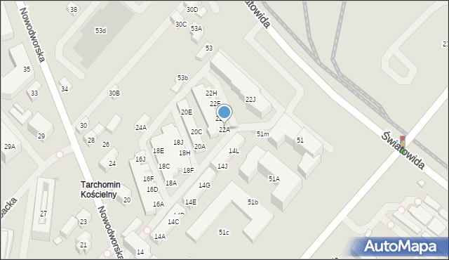 Warszawa, Nowodworska, 22A, mapa Warszawy