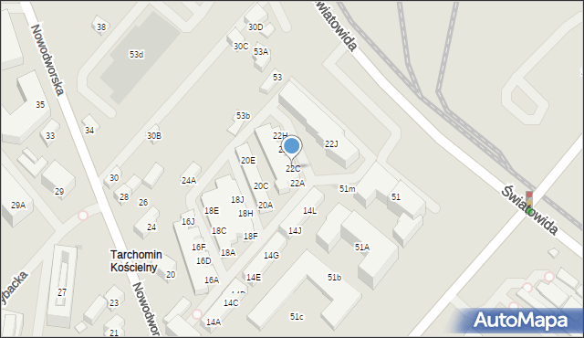 Warszawa, Nowodworska, 22C, mapa Warszawy