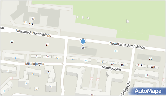 Warszawa, Nowaka-Jeziorańskiego Jana, 15, mapa Warszawy