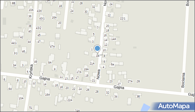 Wasilków, Nowa, 1A, mapa Wasilków