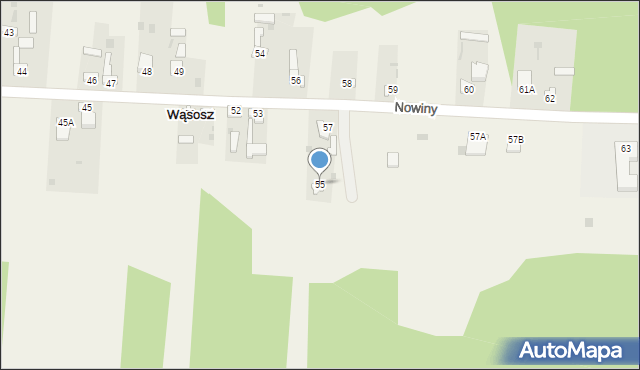 Wąsosz, Nowiny, 55, mapa Wąsosz