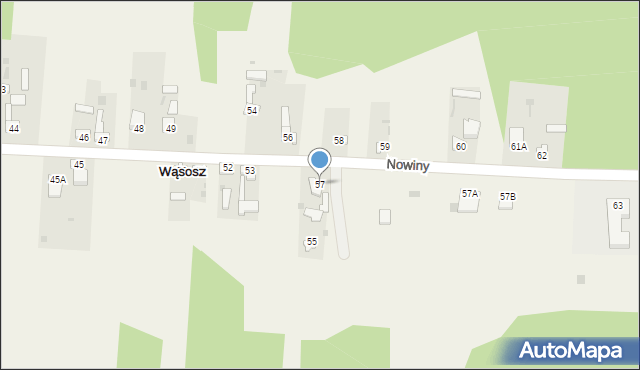 Wąsosz, Nowiny, 57, mapa Wąsosz